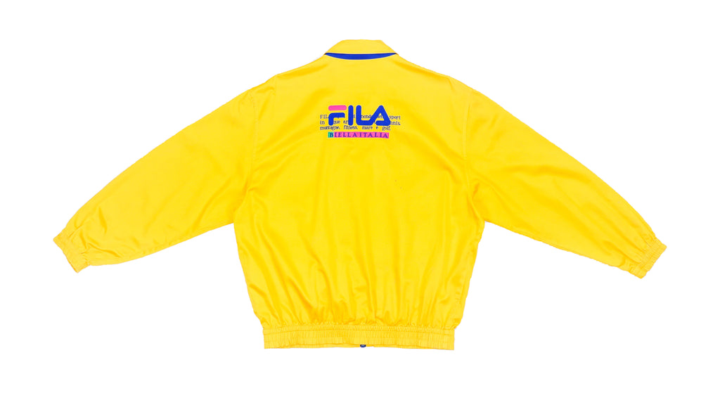 FILA - Yellow Biella Italia Harrington-Style Golf Jacket 1990s Small-Medium