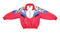 Asics - Red Pattern Colorblock Windbreaker 1990s Medium Vintage Retro