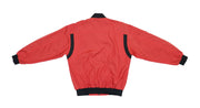 Asics - Red with Black Button Up Windbreaker 1990s Medium Vintage Retro