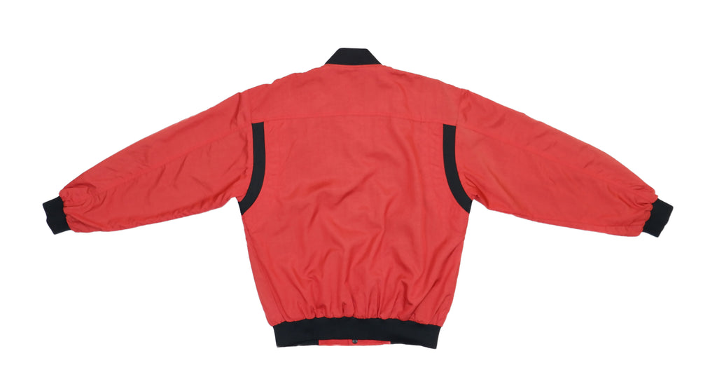 Asics - Red with Black Button Up Windbreaker 1990s Medium Vintage Retro