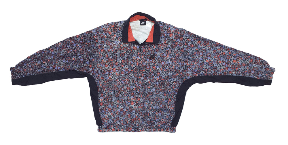 Nike - Multicolored Patterned Track Jacket 1990s Medium
