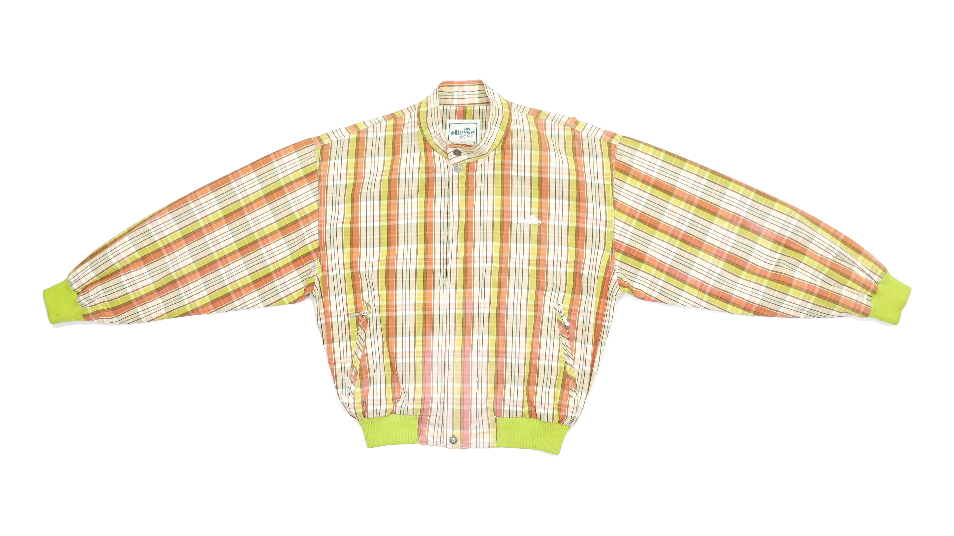 Ellesse - Striped Orange and Yellow Bomber Jacket 1990s Medium