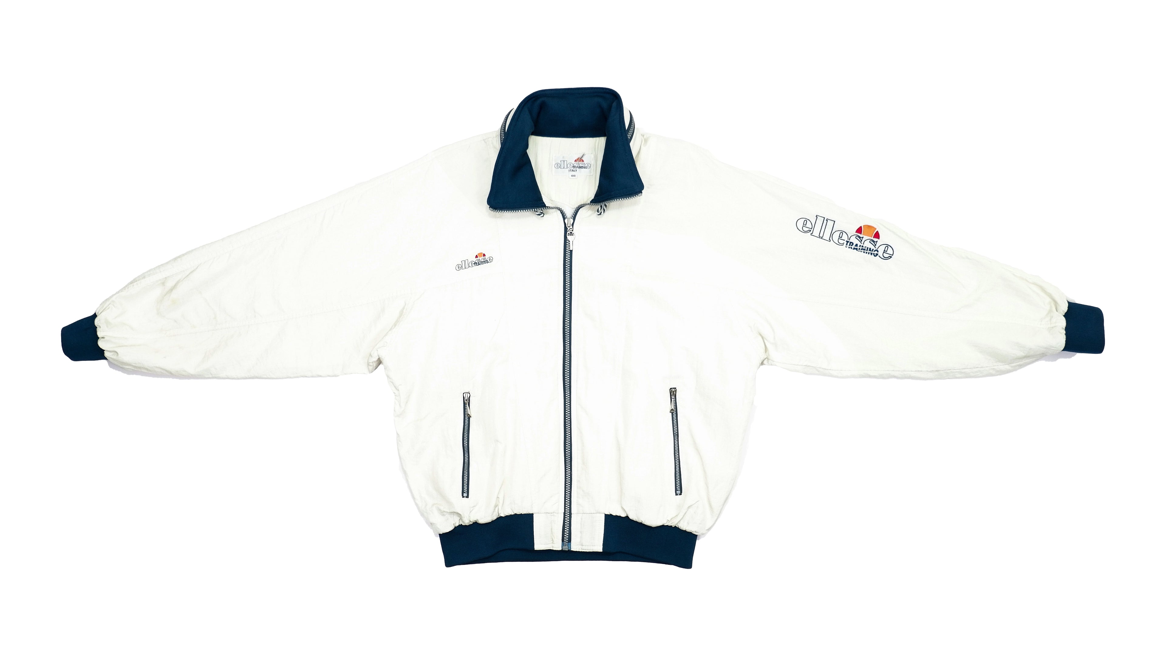 Ellesse - White Training Bomber Jacket Made in Italy Medium