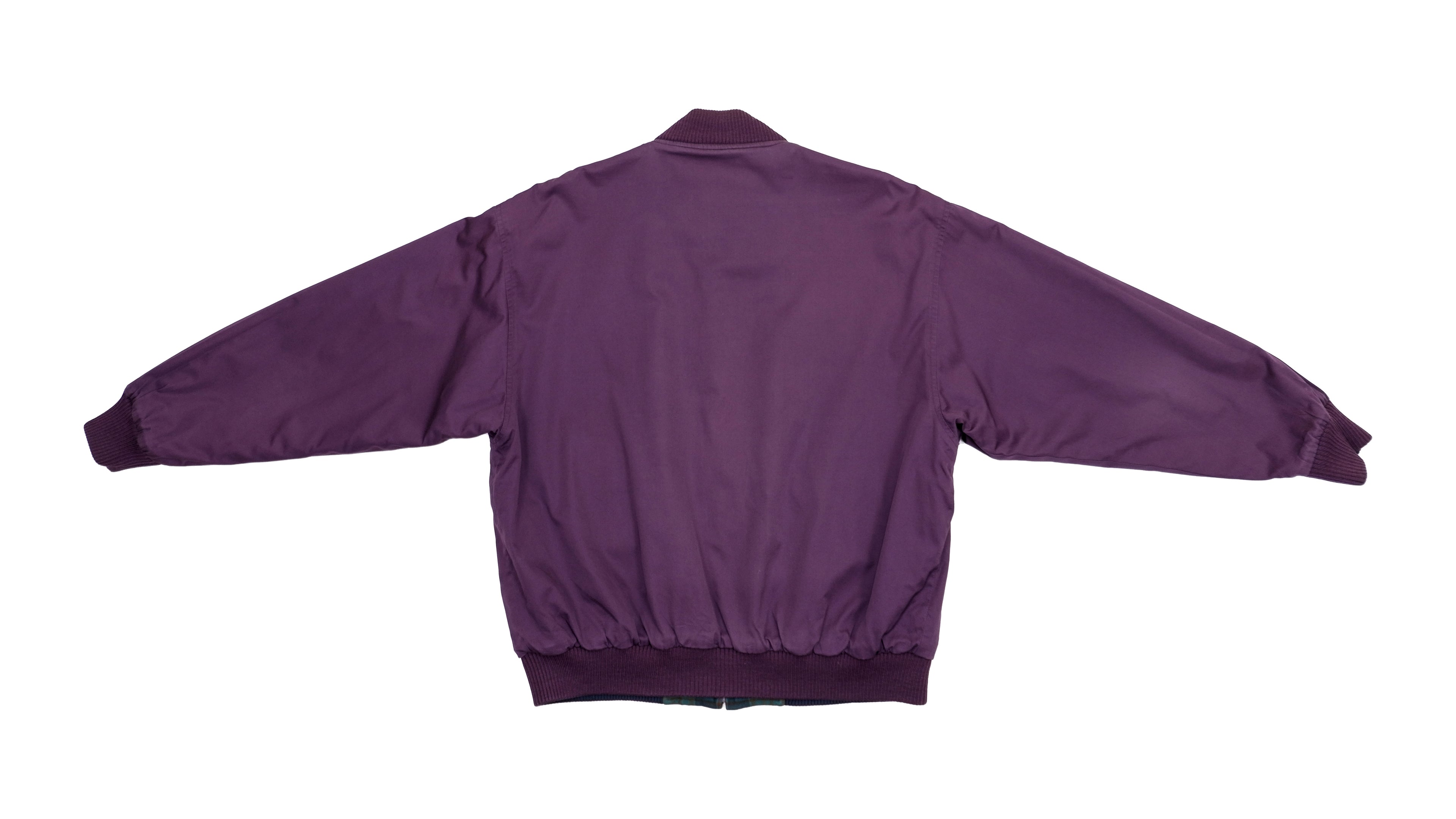 Ellesse - Reversible Purple and Checkered Bomber Jacket 1990s Medium