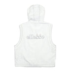 Ellesse - White Spell-Out Hooded Vest 1990s Large Vintage Retro