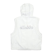 Ellesse - White Spell-Out Hooded Vest 1990s Large Vintage Retro