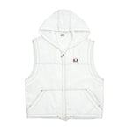 Ellesse - White Spell-Out Hooded Vest 1990s Large Vintage Retro