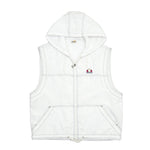 Ellesse - White Spell-Out Hooded Vest 1990s Large Vintage Retro