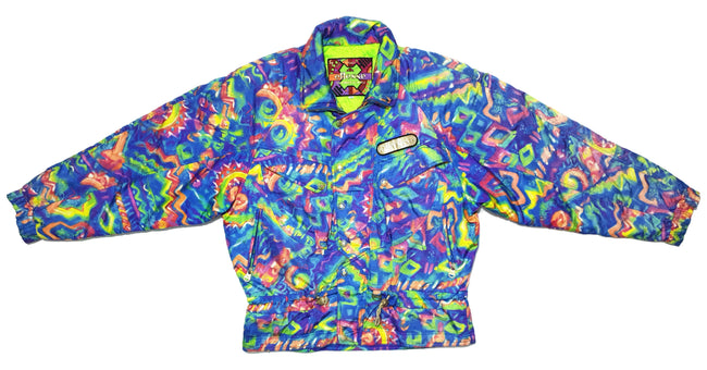Vintage Ellesse - Crazy Pattern Multicolor Ski Jacket 1990s Large