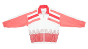 Ellesse - Orange & White Floral Colorblock Windbreaker 1990s Large Vintage Retro