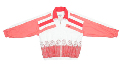 Ellesse - Orange & White Floral Colorblock Windbreaker 1990s Large