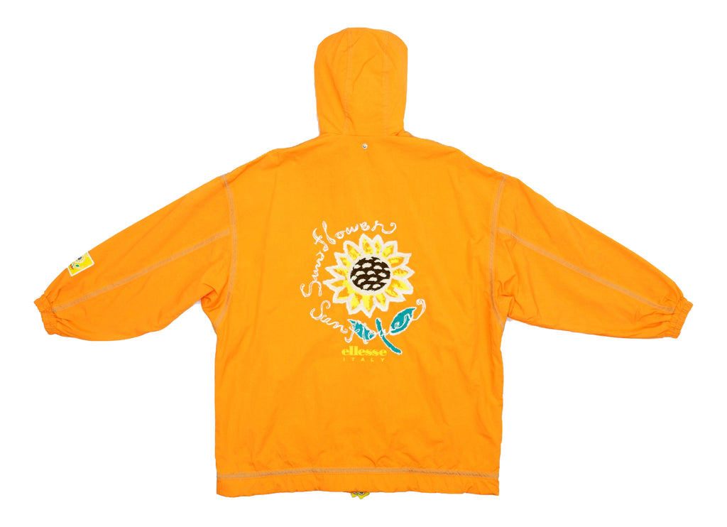 Ellesse - Orange & Yellow Sunflower Windbreaker Womens Large