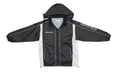 Champion - Black and White Hooded Windbreaker 1990s Medium