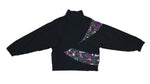 Reebok - Black and Iconic Design Patterned Windbreaker 1980s Medium