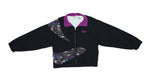 Reebok - Black and Iconic Design Patterned Windbreaker 1980s Medium